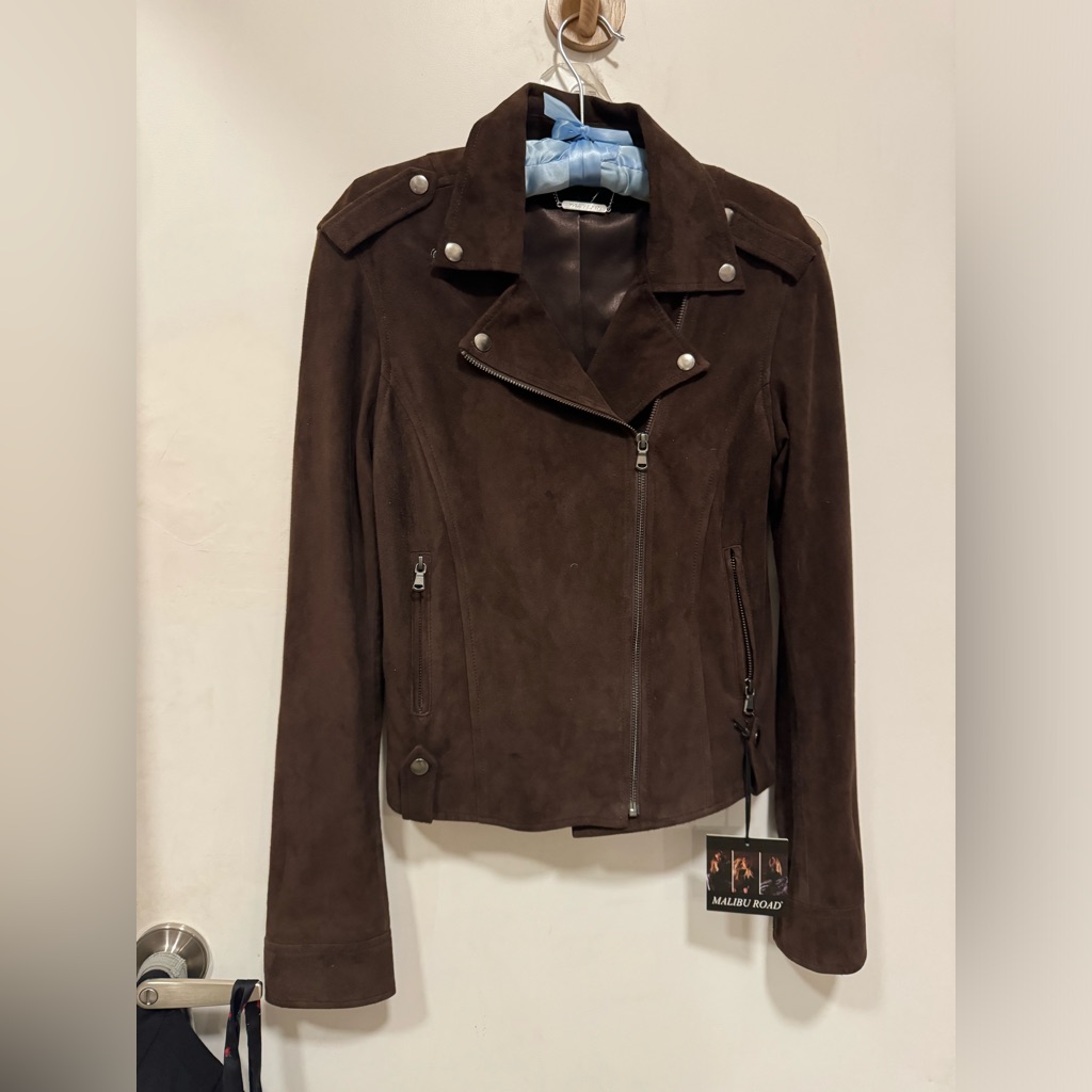 Malibu Road Suede Jacket Chocolate Brown (Nwt)